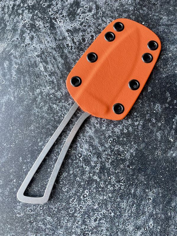 Lightweight V2 - Stonewash Blade w/ Orange Sheath