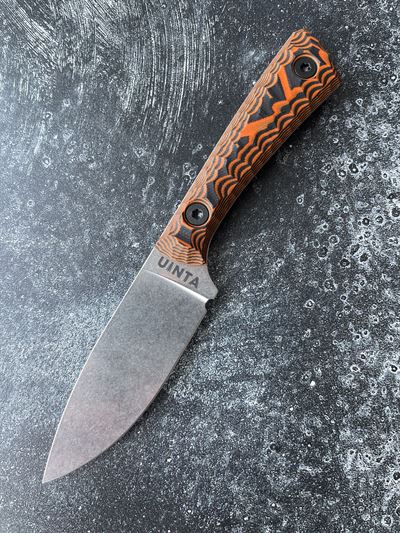 Hunter V2 - Black and Orange w/ Stonewash Blade