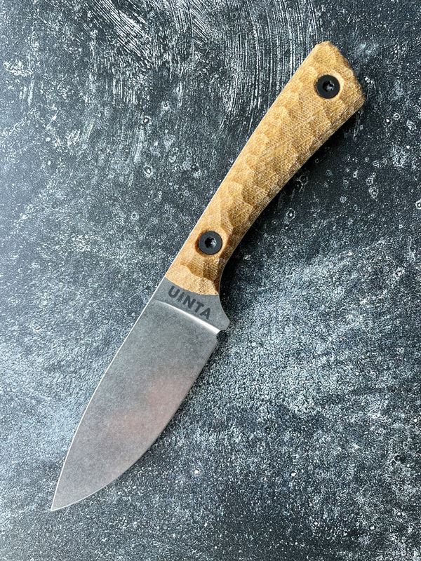 Hunter V2 - Natural Micarta w/ Stonewash Blade