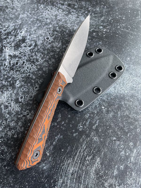 Hunter V2 - Black and Orange w/ Stonewash Blade